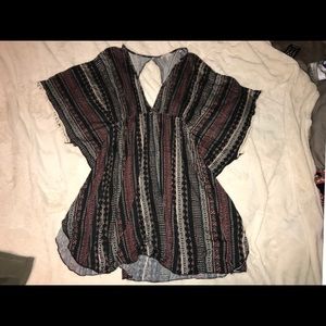 boho poncho dress with keyhole back